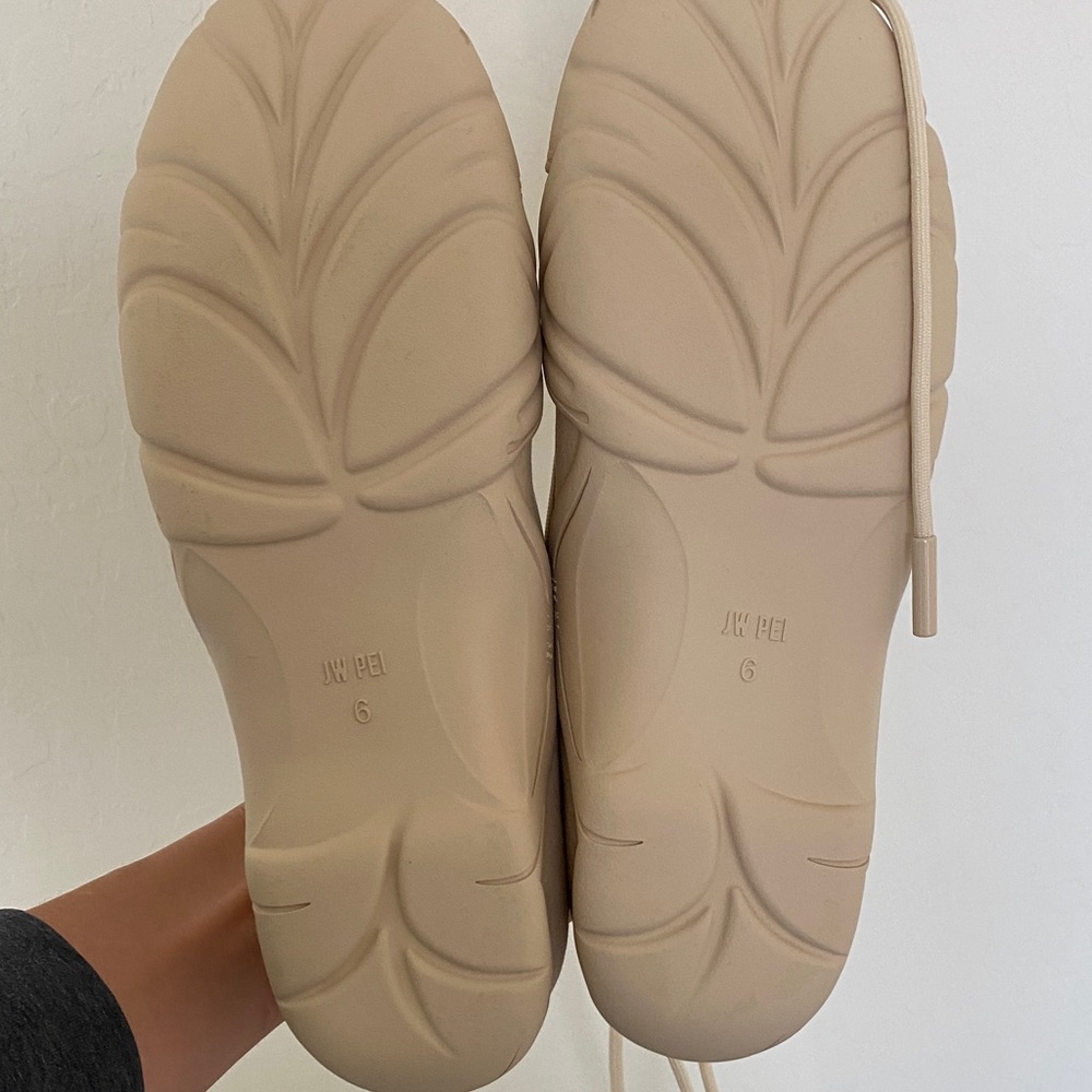 JW PEI Lace-Up Ballet Flats in Beige - Picture 3 of 4